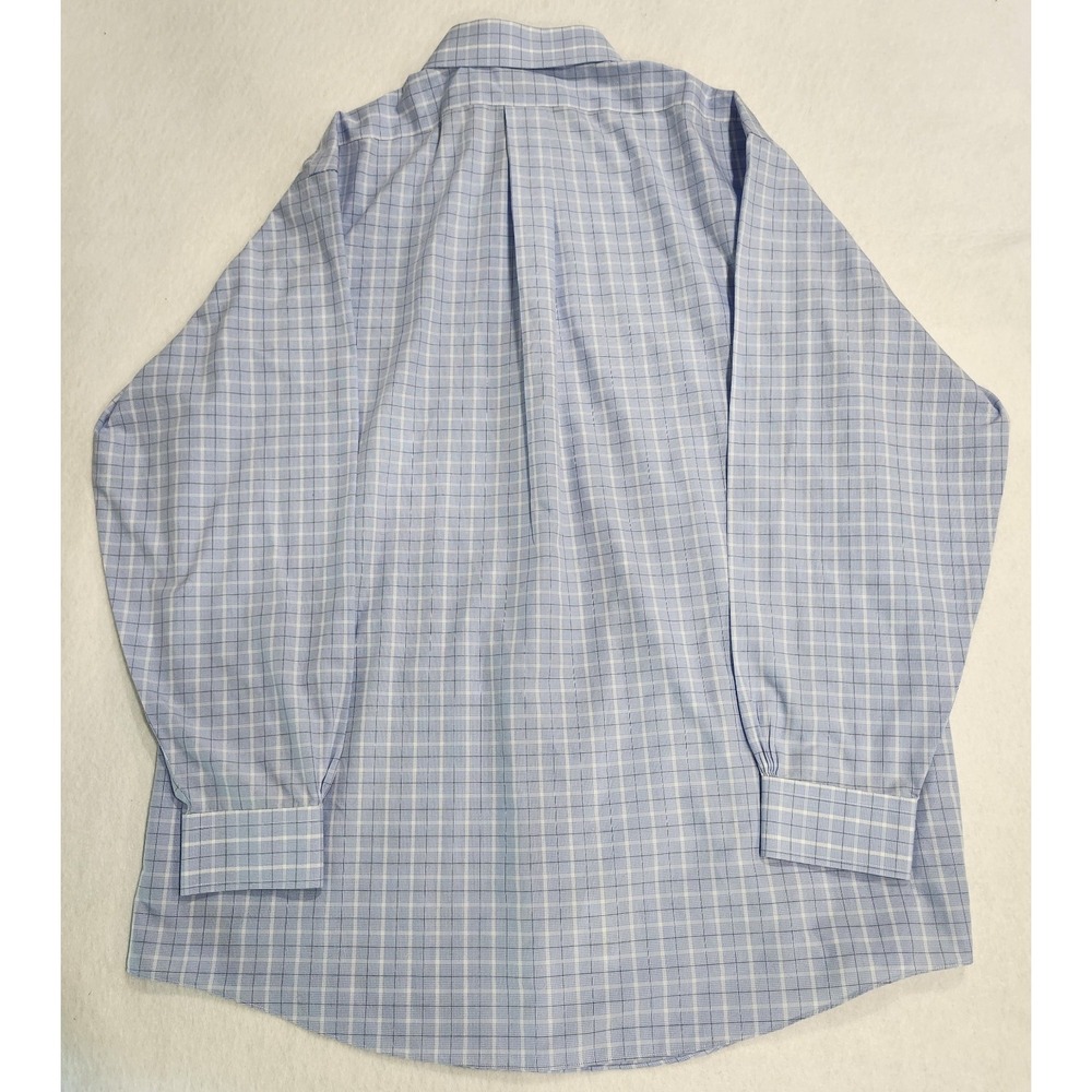 Brooks Brothers Shirt Mens 18-4/5 346 Slim Fit Blue Plaid Long Sleeve Button Up - Picture 9 of 9